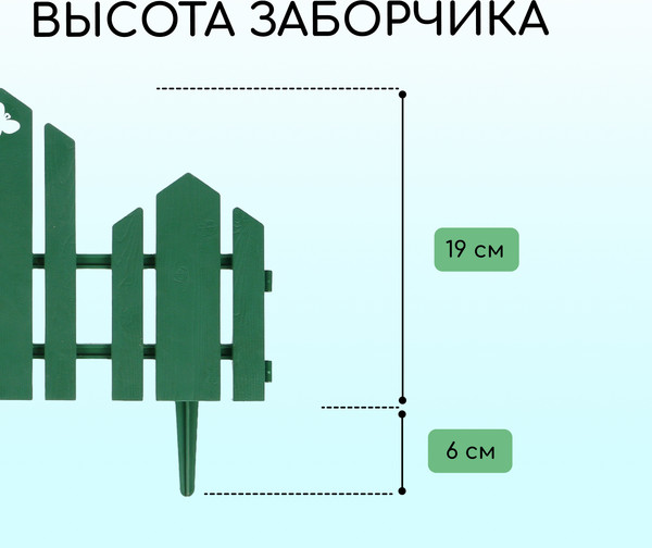Изображение товара Изгородь декоративная Кострома Пластик Чудный сад 25x170см 5 секций (зеленый)