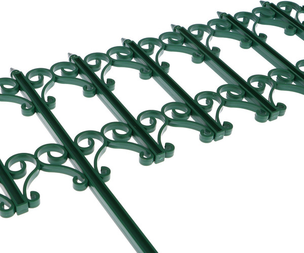 Изображение товара Изгородь декоративная Кострома Пластик Классика 25x180см 5 секций (зеленый)