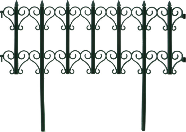 Изображение товара Изгородь декоративная Кострома Пластик Классика 25x180см 5 секций (зеленый)