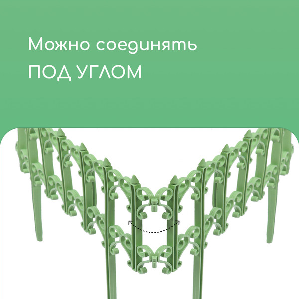 Изображение товара Изгородь декоративная Кострома Пластик Классика 25x180см 5 секций (салатовый)