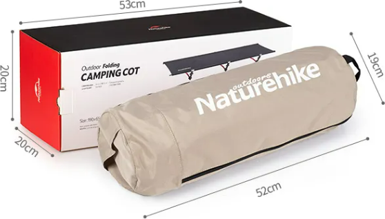 Изображение товара Раскладушка туристическая Naturehike XJC04 190х65х38см / NH19JJ006-BL (черный)