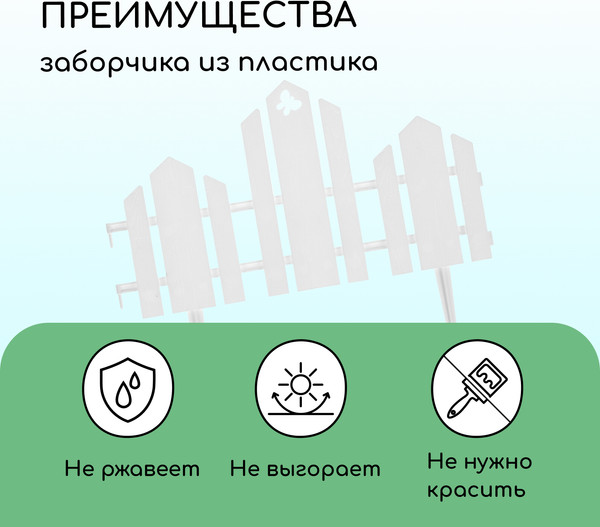 Изображение товара Изгородь декоративная Кострома Пластик Чудный сад 25x270см 5 секций (белый)
