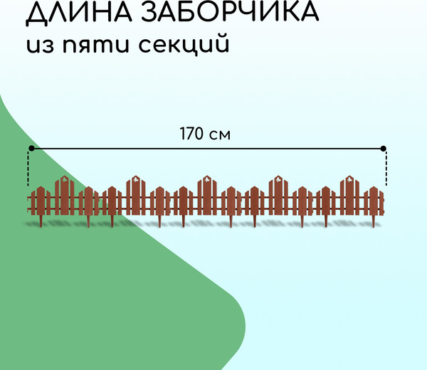 Изображение товара Изгородь декоративная Кострома Пластик Чудный сад 25x270см 5 секций (терракотовый)