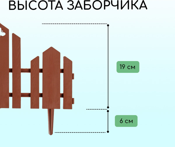 Изображение товара Изгородь декоративная Кострома Пластик Чудный сад 25x270см 5 секций (терракотовый)