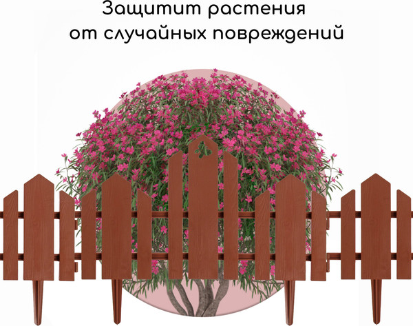 Изображение товара Изгородь декоративная Кострома Пластик Чудный сад 25x270см 5 секций (терракотовый)