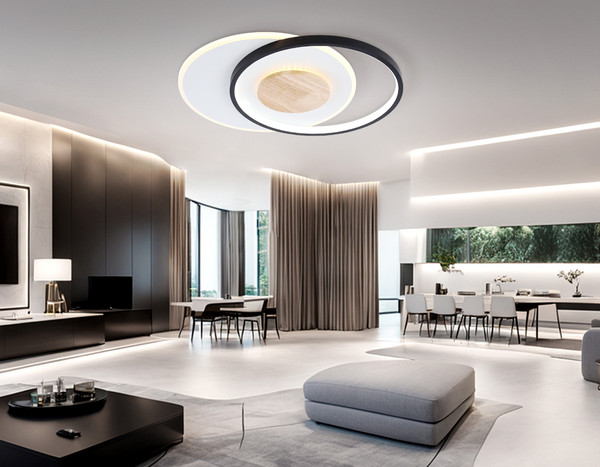 Изображение товара Люстра Ambrella FL4789 WH/BK/WD (белый/черный/дерево)