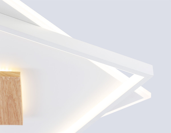 Изображение товара Потолочный светильник Ambrella FL4790 WH/WD (белый/дерево)