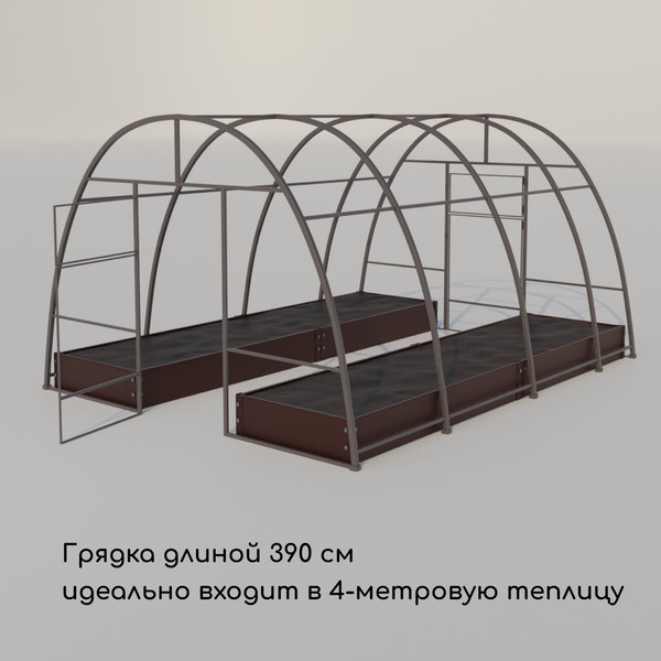 Изображение товара Грядка модульная GREENGO Оцинкованная 390x100x15см (коричневый)
