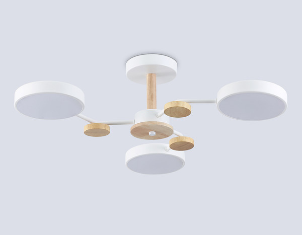 Изображение товара Люстра Ambrella FL4855/3 WH/WD (белый/дерево)