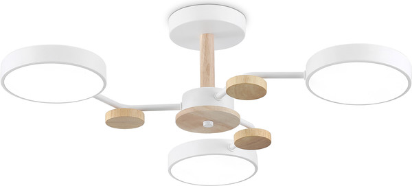 Изображение товара Люстра Ambrella FL4855/3 WH/WD (белый/дерево)