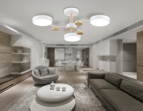 Изображение товара Люстра Ambrella FL4855/3 WH/WD (белый/дерево)