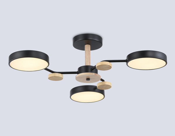 Изображение товара Люстра Ambrella FL4857/3 BK/WD (черный/дерево)