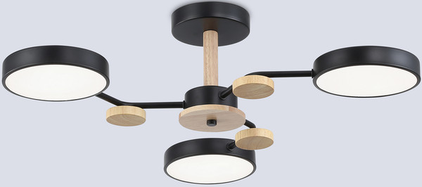 Люстра Ambrella FL4857/3 BK/WD (черный/дерево)