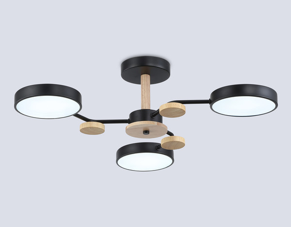 Изображение товара Люстра Ambrella FL4857/3 BK/WD (черный/дерево)