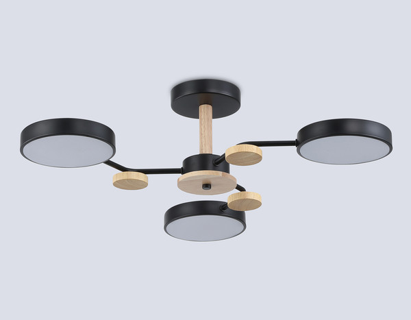 Изображение товара Люстра Ambrella FL4857/3 BK/WD (черный/дерево)
