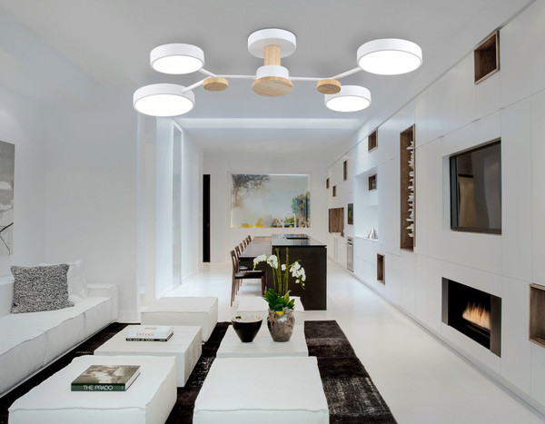 Изображение товара Люстра Ambrella FL4858/4 WH/WD (белый/дерево)