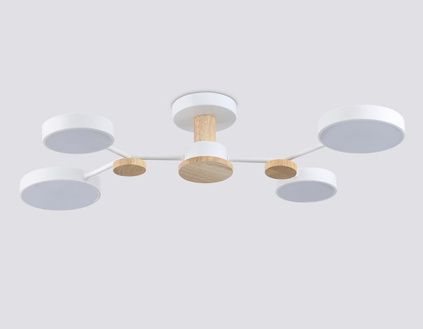 Изображение товара Люстра Ambrella FL4858/4 WH/WD (белый/дерево)