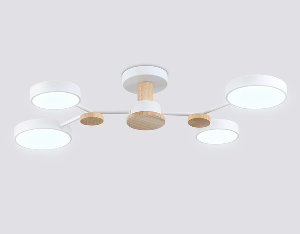 Изображение товара Люстра Ambrella FL4858/4 WH/WD (белый/дерево)
