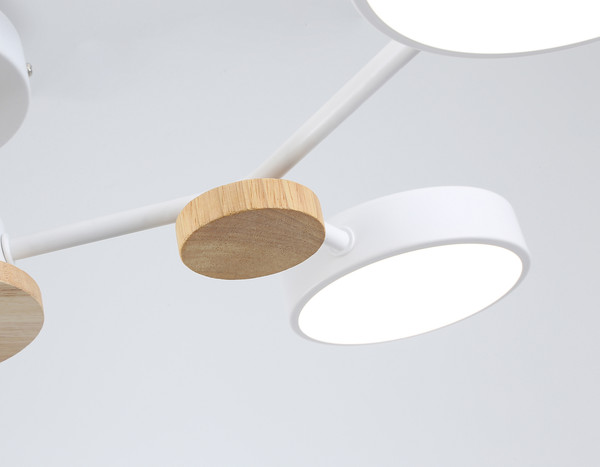 Изображение товара Люстра Ambrella FL4858/4 WH/WD (белый/дерево)