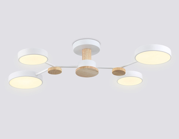 Изображение товара Люстра Ambrella FL4858/4 WH/WD (белый/дерево)