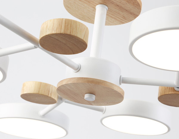 Изображение товара Люстра Ambrella FL4861/6 WH/WD (белый/дерево)