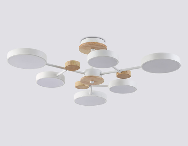 Изображение товара Люстра Ambrella FL4861/6 WH/WD (белый/дерево)