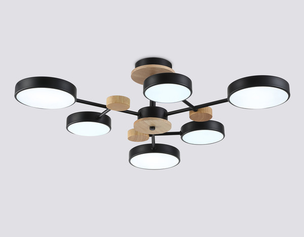 Изображение товара Люстра Ambrella FL4863/6 BK/WD (черный/дерево)