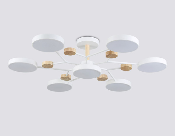 Изображение товара Люстра Ambrella FL4864/7 WH/WD (белый/дерево)
