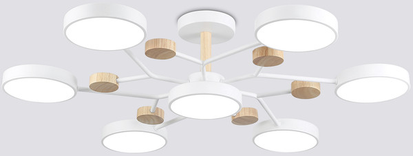 Люстра Ambrella FL4864/7 WH/WD (белый/дерево)