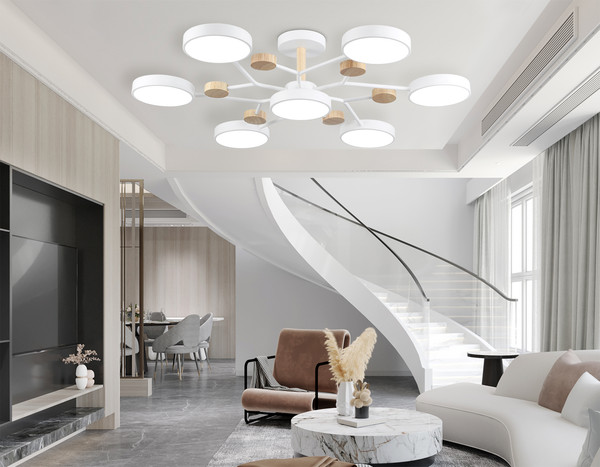 Изображение товара Люстра Ambrella FL4864/7 WH/WD (белый/дерево)