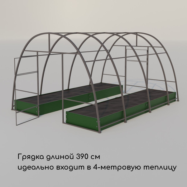 Изображение товара Грядка модульная GREENGO Оцинкованная 390x100x15см (зеленый мох)