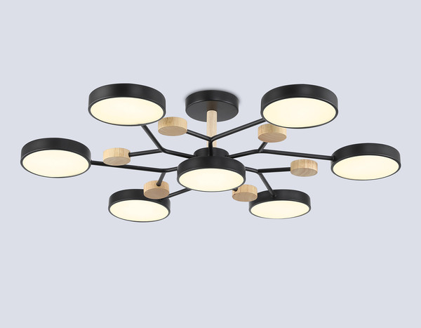 Изображение товара Люстра Ambrella FL4866/7 BK/WD (черный/дерево)