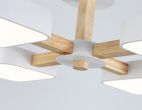 Изображение товара Люстра Ambrella FL4879/4 WH/WD (белый/дерево)