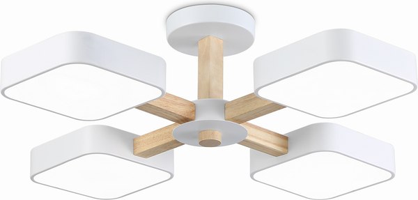 Изображение товара Люстра Ambrella FL4879/4 WH/WD (белый/дерево)