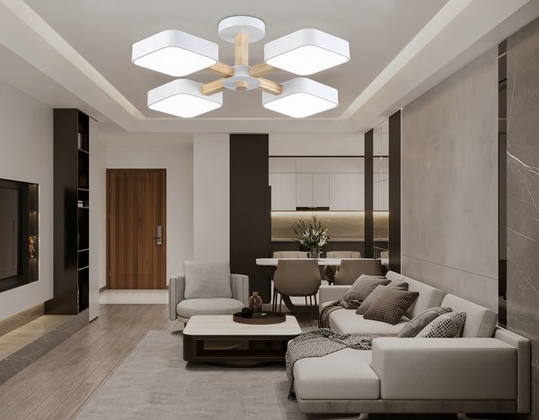 Изображение товара Люстра Ambrella FL4879/4 WH/WD (белый/дерево)