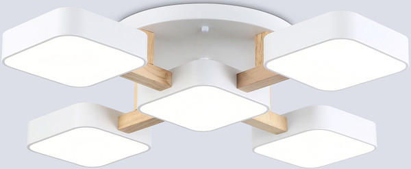 Изображение товара Люстра Ambrella FL4881/5 WH/WD (белый/дерево)