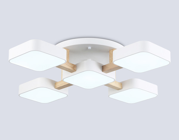 Изображение товара Люстра Ambrella FL4881/5 WH/WD (белый/дерево)