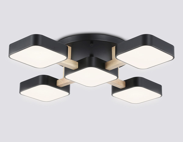 Изображение товара Люстра Ambrella FL4883/5 BK/WD (черный/дерево)