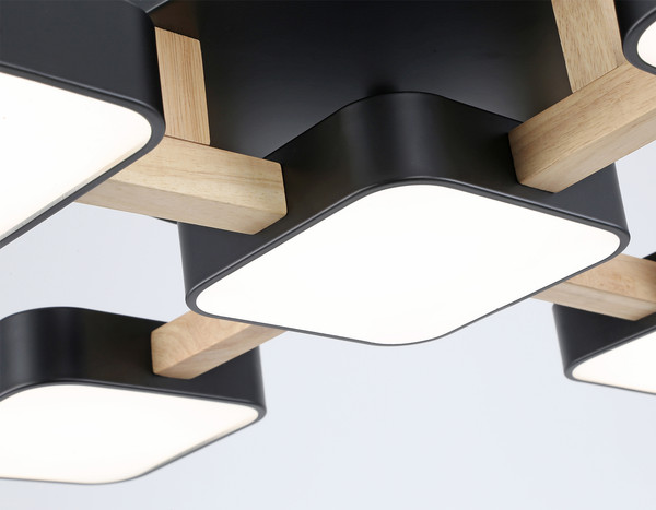 Изображение товара Люстра Ambrella FL4883/5 BK/WD (черный/дерево)