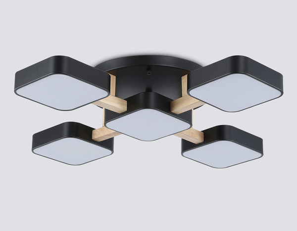 Изображение товара Люстра Ambrella FL4883/5 BK/WD (черный/дерево)