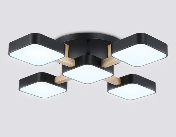 Изображение товара Люстра Ambrella FL4883/5 BK/WD (черный/дерево)