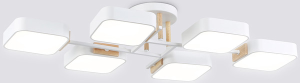 Изображение товара Люстра Ambrella FL4886/6 WH/WD (белый/дерево)