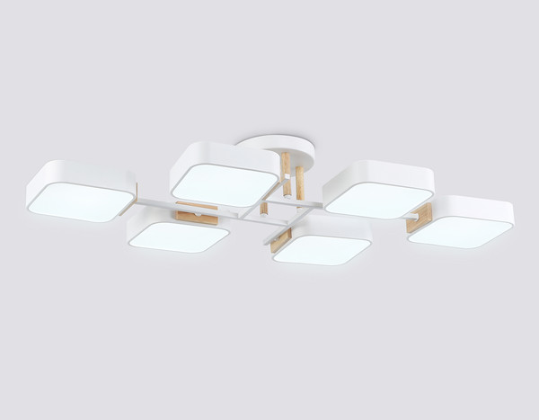 Изображение товара Люстра Ambrella FL4886/6 WH/WD (белый/дерево)