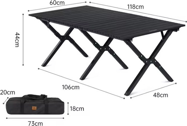 Изображение товара Стол складной Naturehike 118х60х44см / CNK2300JU010-LB (черный)