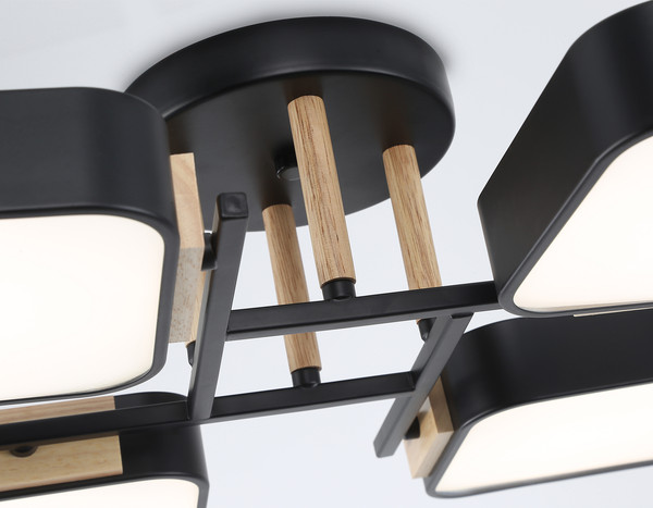 Изображение товара Люстра Ambrella FL4887/6 BK/WD (черный/дерево)