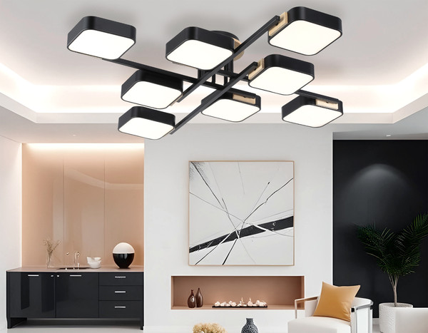 Изображение товара Люстра Ambrella FL4890/8 BK/WD (черный/дерево)