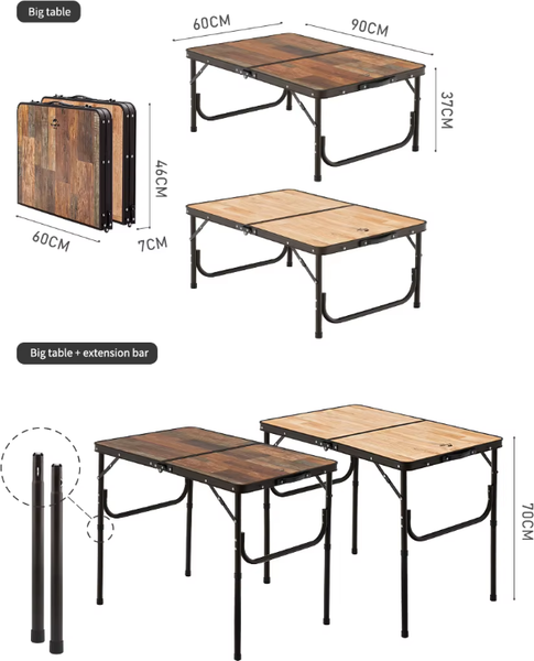 Изображение товара Стол складной Naturehike 90х60х37см / NH20JJ028-LWOOD (темно-коричневый)