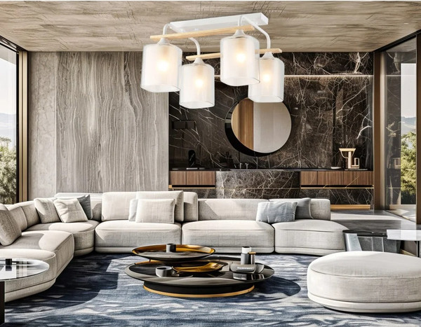 Изображение товара Люстра Ambrella TR3033246/4 WH/WD (белый/дерево)