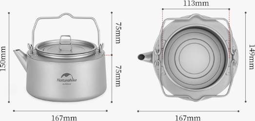 Изображение товара Чайник походный Naturehike NH21CJ007-1Ti (1л, титановый)
