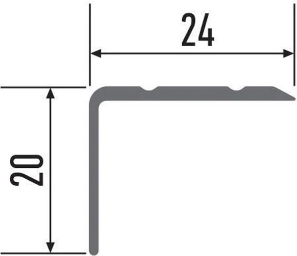 Изображение товара Порог Profiling Угловой ПР-24х20 (0.9м, серебристый)